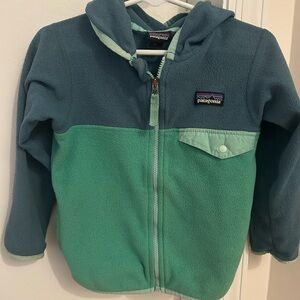 Patagonia Kids' 3T Fleece Hoodie - Teal and Mint